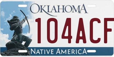 OK license plate 104ACF
