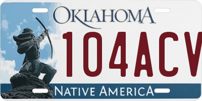 OK license plate 104ACV