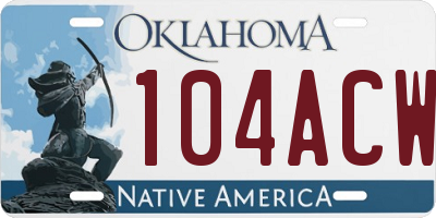 OK license plate 104ACW
