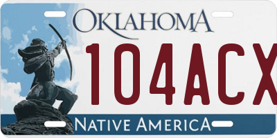 OK license plate 104ACX