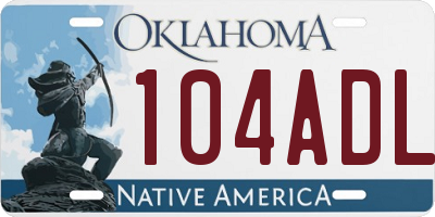 OK license plate 104ADL