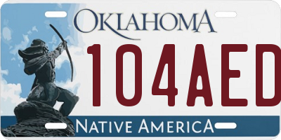 OK license plate 104AED