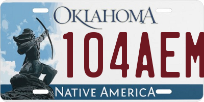 OK license plate 104AEM