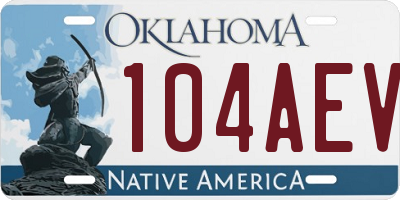 OK license plate 104AEV