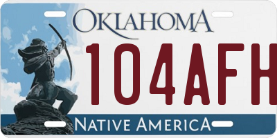 OK license plate 104AFH