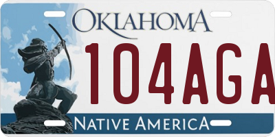 OK license plate 104AGA