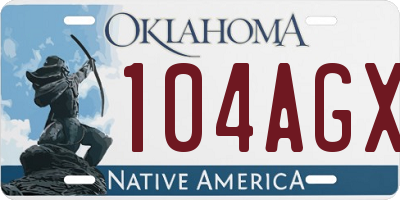 OK license plate 104AGX
