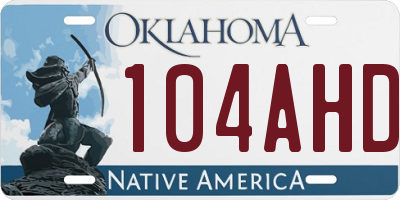 OK license plate 104AHD