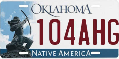 OK license plate 104AHG