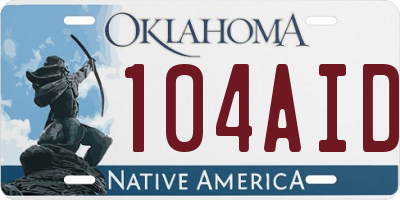 OK license plate 104AID