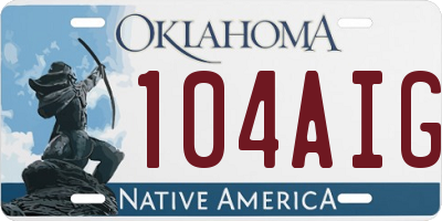 OK license plate 104AIG