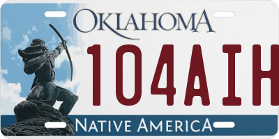 OK license plate 104AIH