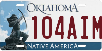 OK license plate 104AIM