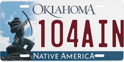 OK license plate 104AIN