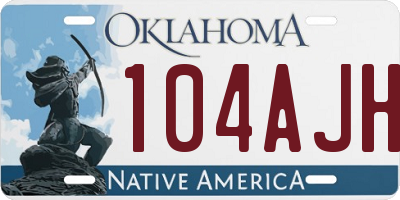 OK license plate 104AJH