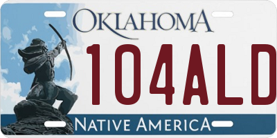 OK license plate 104ALD