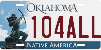 OK license plate 104ALL