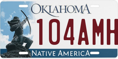 OK license plate 104AMH