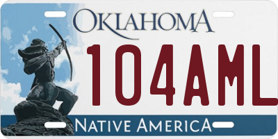 OK license plate 104AML