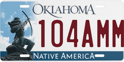 OK license plate 104AMM