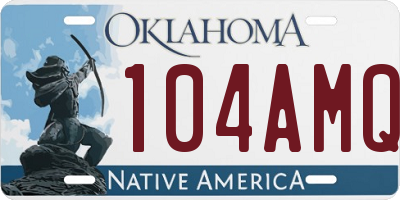 OK license plate 104AMQ