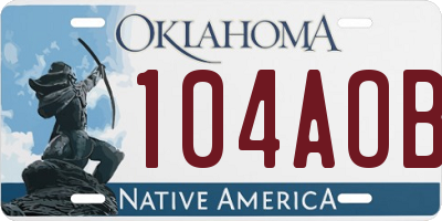 OK license plate 104AOB