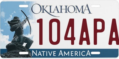 OK license plate 104APA