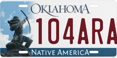 OK license plate 104ARA