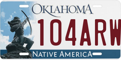 OK license plate 104ARW