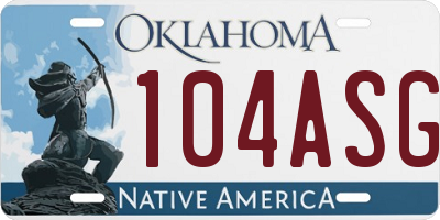 OK license plate 104ASG