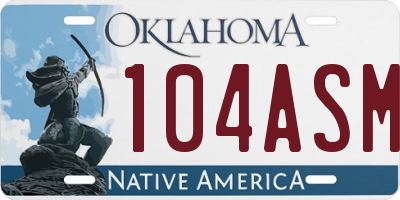 OK license plate 104ASM