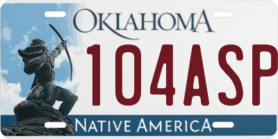 OK license plate 104ASP