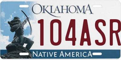 OK license plate 104ASR