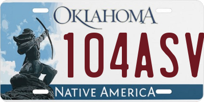 OK license plate 104ASV