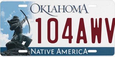 OK license plate 104AWV