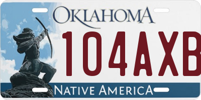OK license plate 104AXB