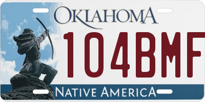 OK license plate 104BMF