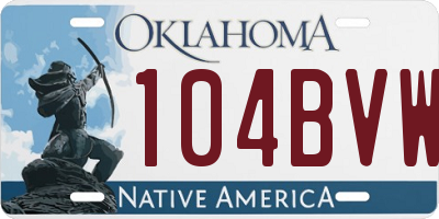 OK license plate 104BVW