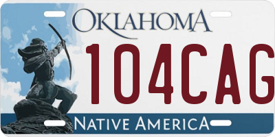 OK license plate 104CAG