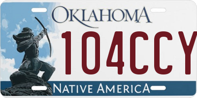 OK license plate 104CCY
