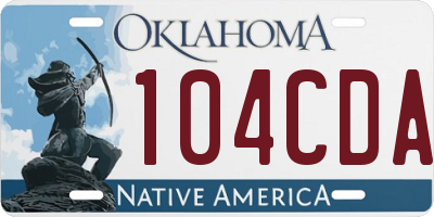 OK license plate 104CDA