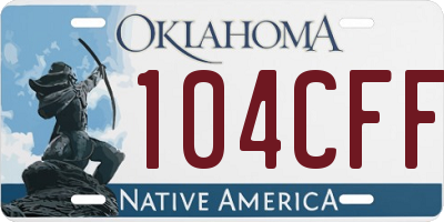 OK license plate 104CFF