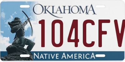 OK license plate 104CFV
