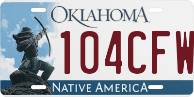 OK license plate 104CFW