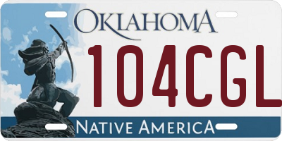 OK license plate 104CGL