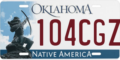 OK license plate 104CGZ