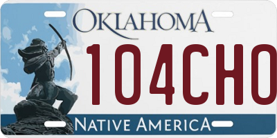 OK license plate 104CHO
