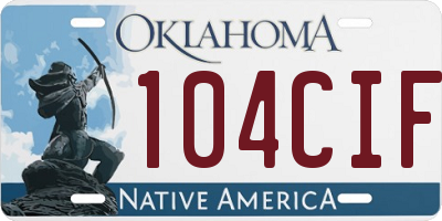 OK license plate 104CIF