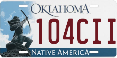 OK license plate 104CII