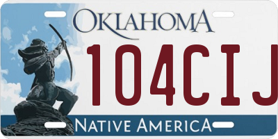 OK license plate 104CIJ
